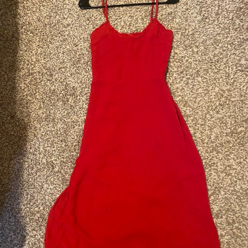 Reformation Womens Midi Red Dress Size 4